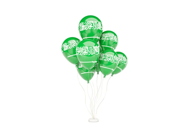 Fliegende Ballons mit saudi-arabischer Flagge — Stockfoto