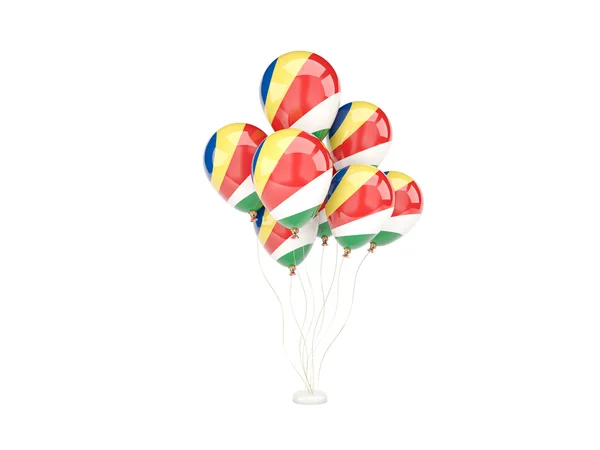 Flying balloons with flag of seychelles — Stock Photo, Image