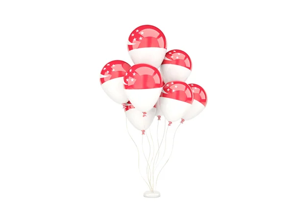 Flying balloons with flag of singapore — Stock Photo, Image