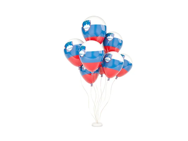 Globos voladores con bandera de slovenia — Foto de Stock