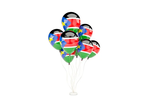 Luftballons mit Südsudan-Flagge — Stockfoto