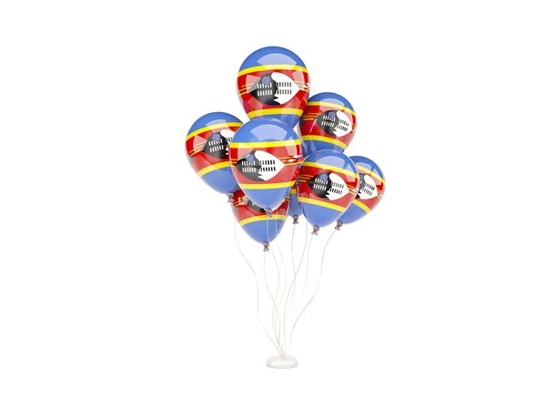 Vliegende ballons met vlag van swaziland — Stockfoto