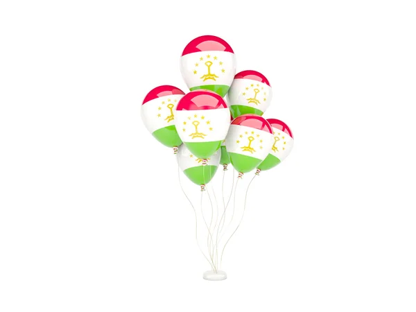 Vliegende ballons met vlag van Tadzjikistan — Stockfoto