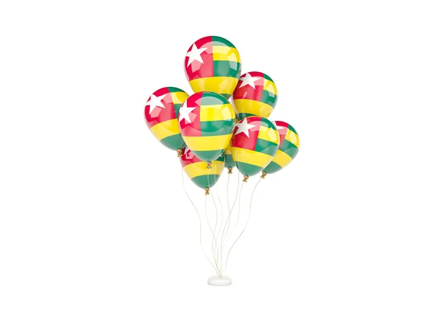 Vliegende ballons met vlag van togo — Stockfoto
