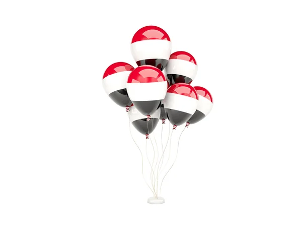 Ballons volants avec drapeau du Yémen — Photo