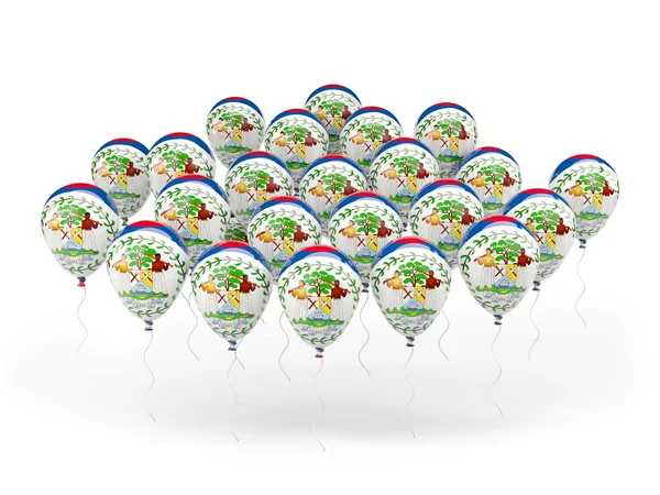 Воздушные шары с флагом Белиза — стоковое фото