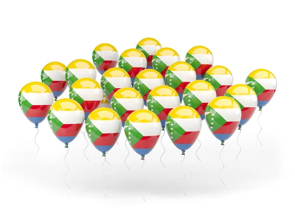 Повітряні кулі з прапором Коморських островів — стокове фото