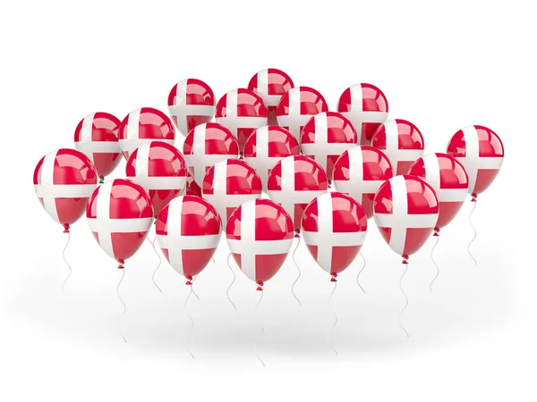 Balloons with flag of denmark — Stock Photo, Image