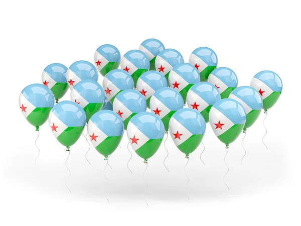 ジブチの国旗が付いている気球 — ストック写真