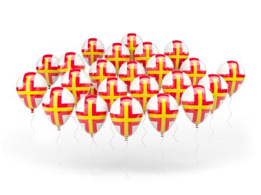 Guernsey bayrağı ile balonlar