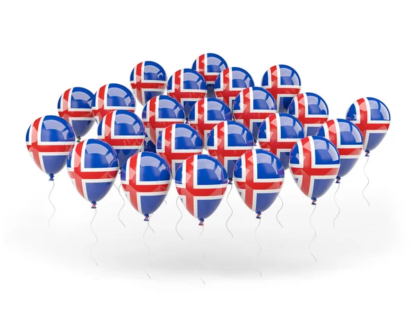 Balloons with flag of iceland — Stock Photo, Image