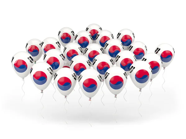 Balloons with flag of south korea — Stock Photo, Image