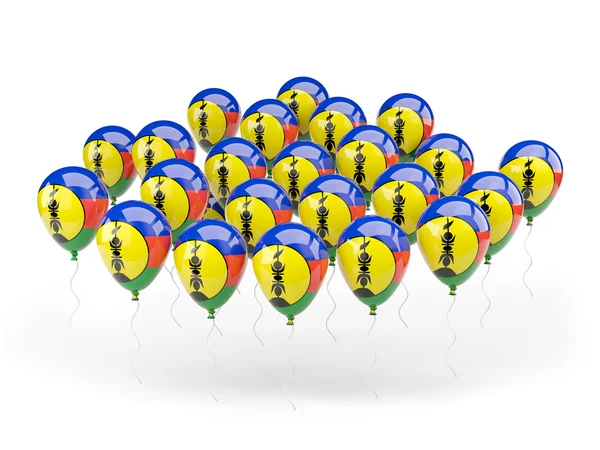 Balões com bandeira de nova caledônia — Fotografia de Stock