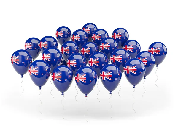 Balões com bandeira da Nova Zelândia — Fotografia de Stock