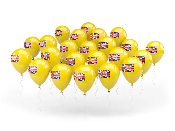 Balões com bandeira de niue — Fotografia de Stock