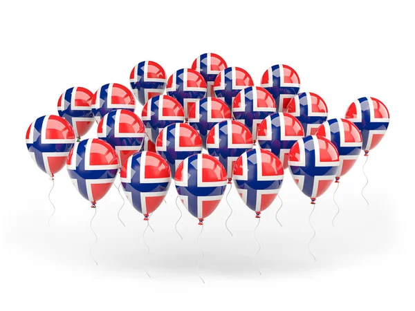 Воздушные шары с флагом Норвегии — стоковое фото