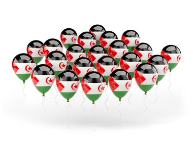 Batı Sahra bayrağı ile balonlar