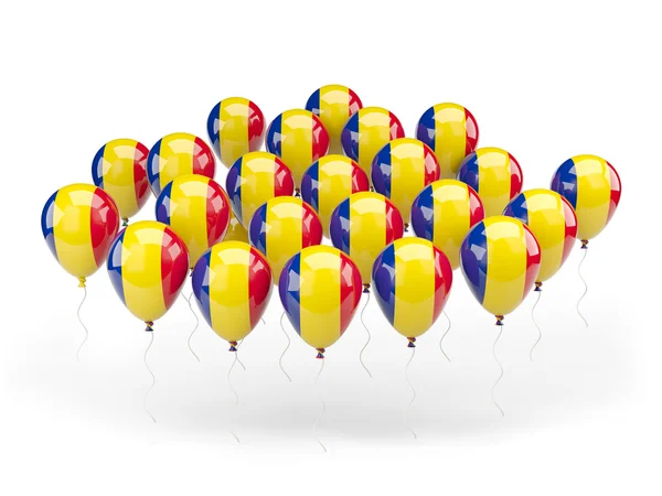 Balloons with flag of romania — Stock Photo, Image