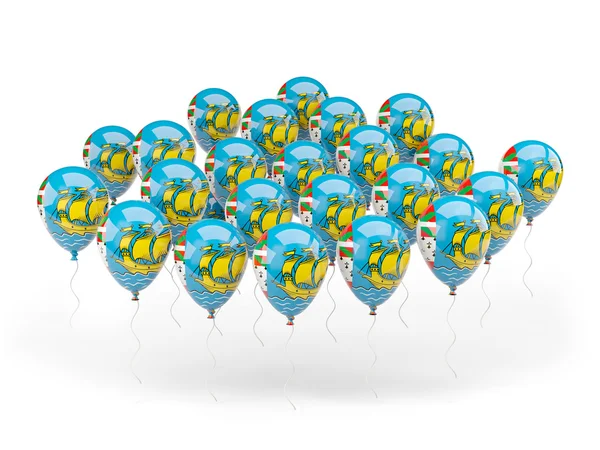 Luftballons mit der Fahne von Saint Pierre und Miquelon — Stockfoto