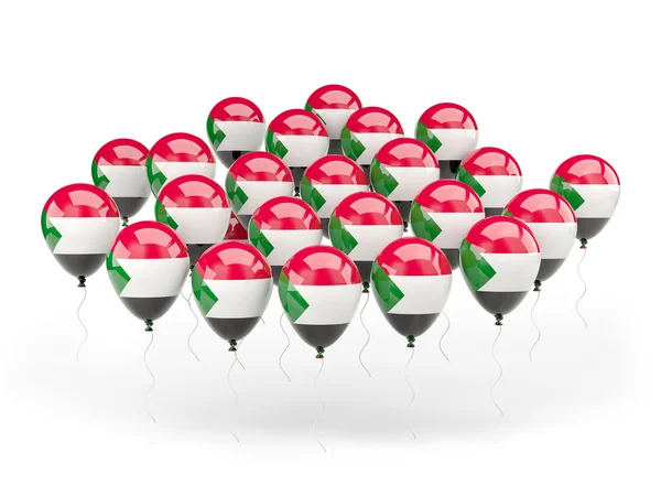 Ballonnen met vlag van Soedan — Stockfoto