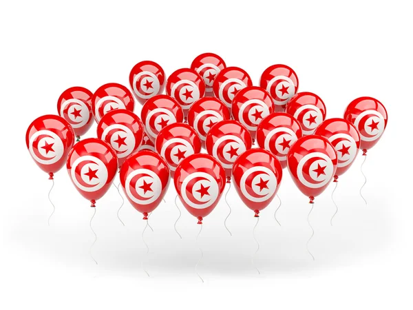 Balloons with flag of tunisia — Stock Photo, Image