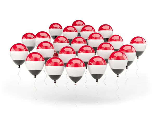 Balões com bandeira do Iémen — Fotografia de Stock