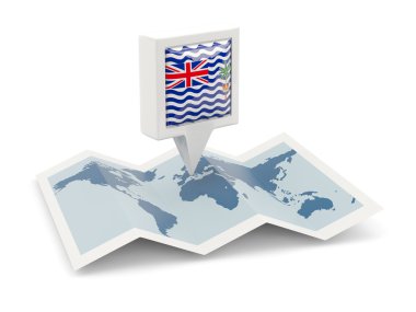 Britanya Hint Okyanusu Toprakları bayrağı üzerinde anne ile kare PIN