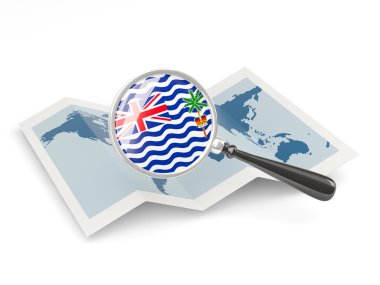 Britanya Hint Okyanusu Toprakları büyütülmüş bayrak harita