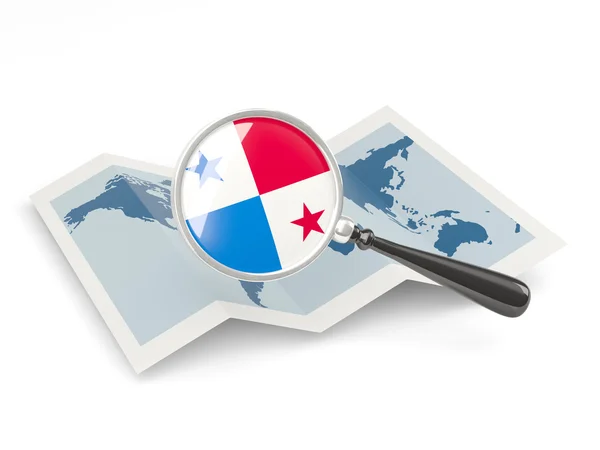 Magnified flag of panama with map — Stock Photo, Image