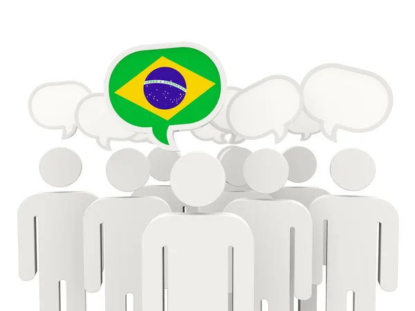 Personas con bandera de Brasil —  Fotos de Stock