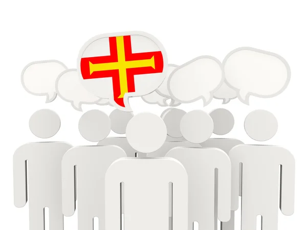 Personas con bandera de Guernsey —  Fotos de Stock