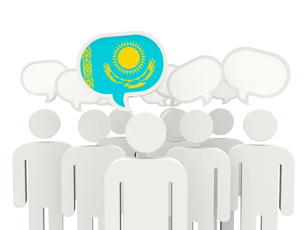 People with flag of kazakhstan — Stock Photo, Image