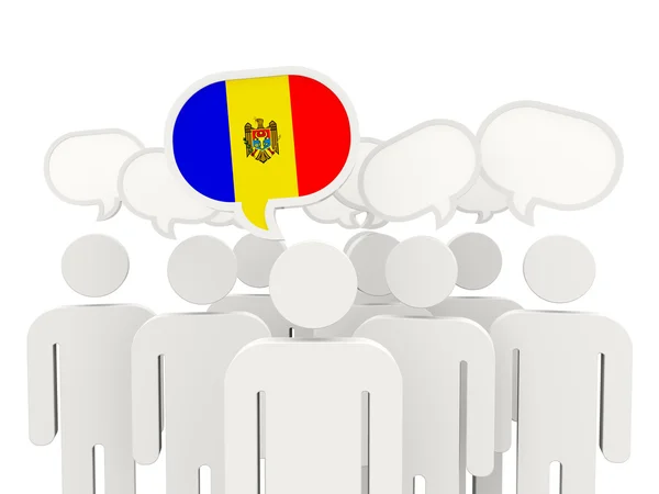 Mensen met vlag van Moldavië — Stockfoto