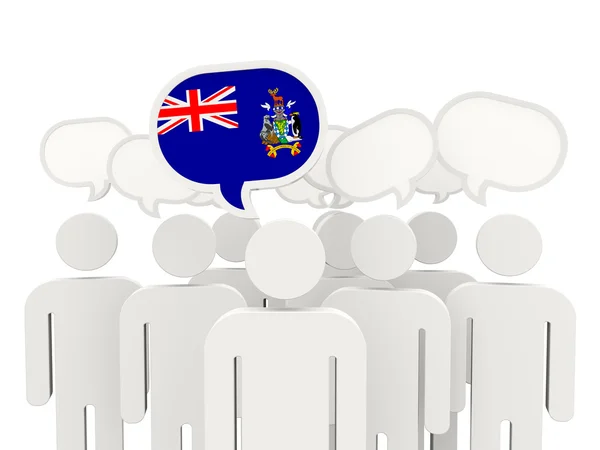 People with flag of south sandwich islands — Stock Photo, Image