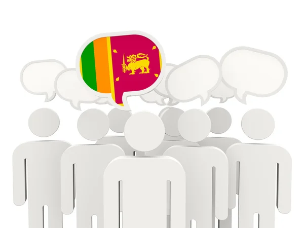 Personas con bandera de sri lanka —  Fotos de Stock