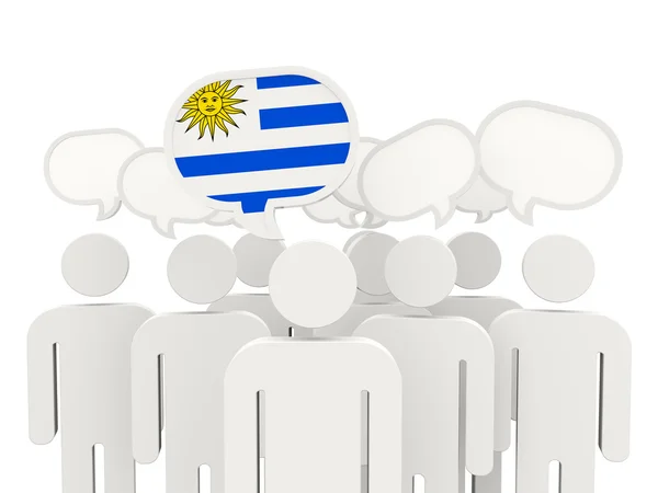 Menschen mit der Fahne von Uruguay — Stockfoto