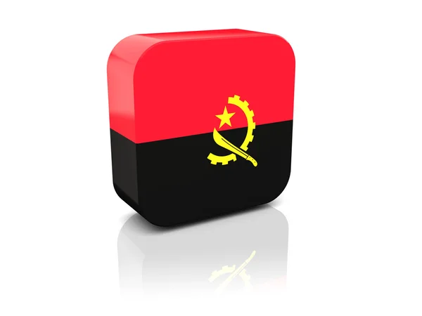 Квадратная икона с флагом Анголы — стоковое фото