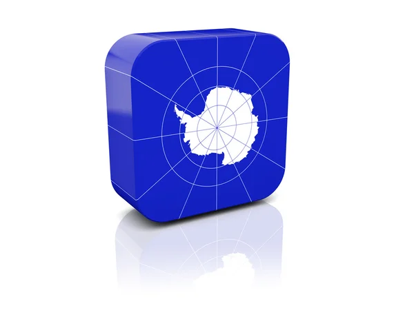 Čtvercová ikona s příznakem Antarktidy — Stock fotografie