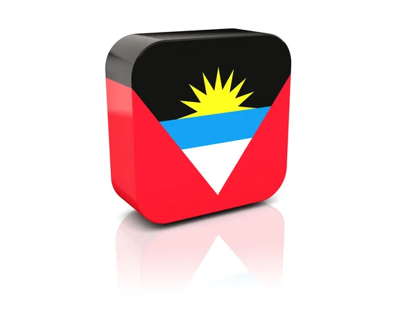 Square icon with flag of antigua and barbuda — Stock Photo, Image