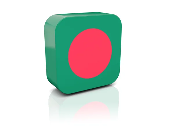 Vierkante pictogram met de vlag van bangladesh — Stockfoto