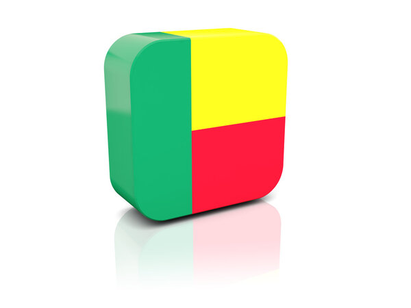 Square icon with flag of benin
