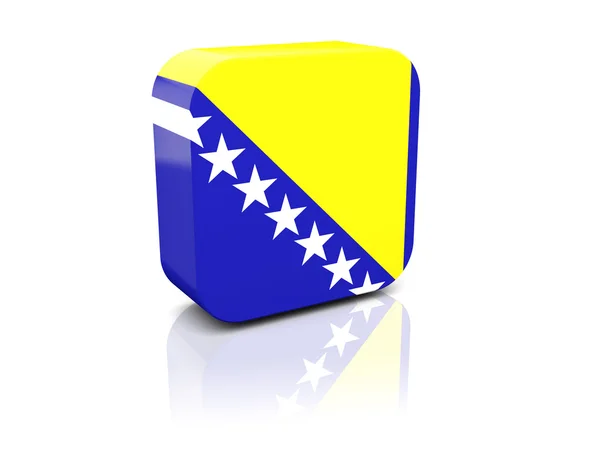 Icono cuadrado con bandera de Bosnia y Herzegovina —  Fotos de Stock