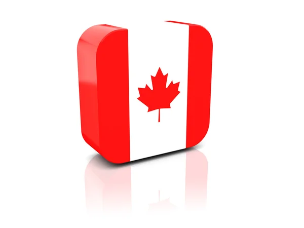 Quadratische Ikone mit Fahne von Kanada — Stockfoto
