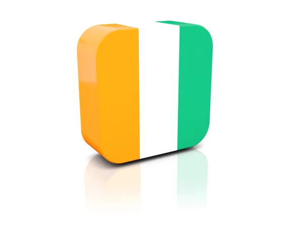 Vierkante pictogram met de vlag van Ivoorkust — Stockfoto