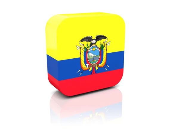 エクアドルの旗の正方形のアイコン — ストック写真