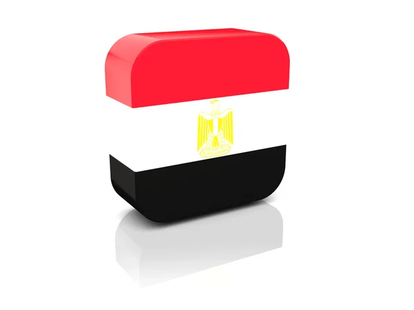 Ícone quadrado com bandeira de egypt — Fotografia de Stock
