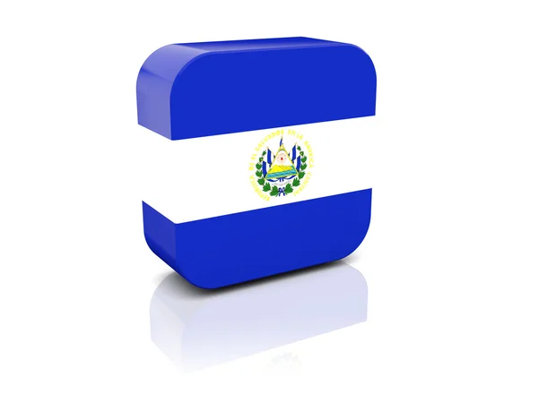 Ícone quadrado com bandeira de el salvador — Fotografia de Stock