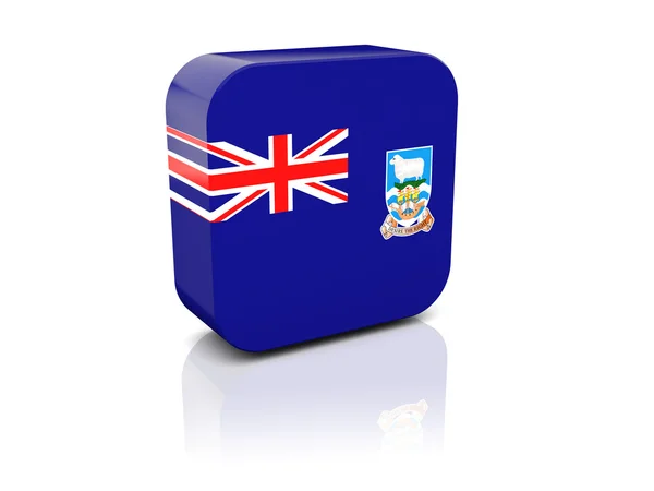 Fyrkantig ikon med flagga Falklandsöarna — Stockfoto