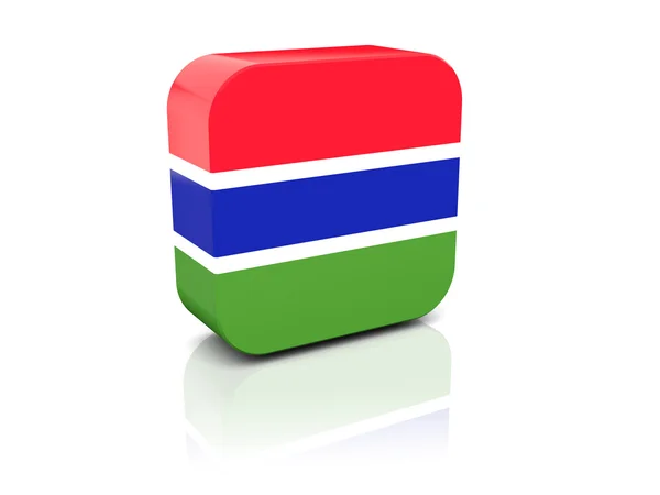 Vierkante pictogram met de vlag van gambia — Stockfoto