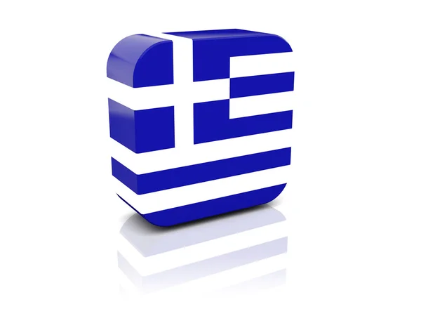 Icono cuadrado con bandera de Grecia —  Fotos de Stock